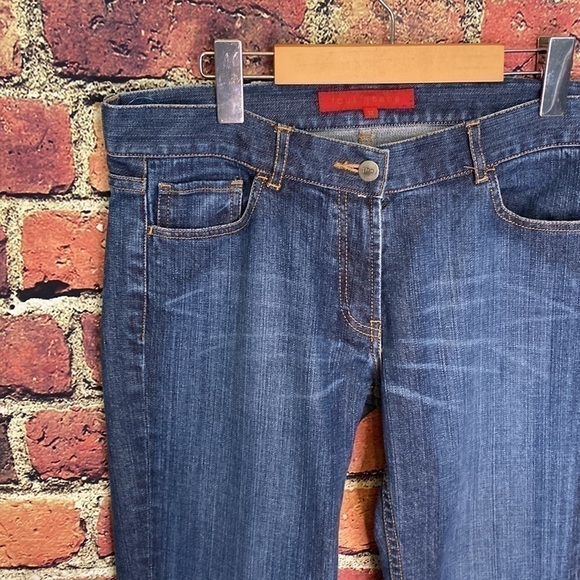 Fcuk French Connection Mid Ride Wide Flare Leg medium wash size 12 - Picture 3 of 10